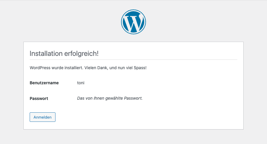 WordPress Sprache