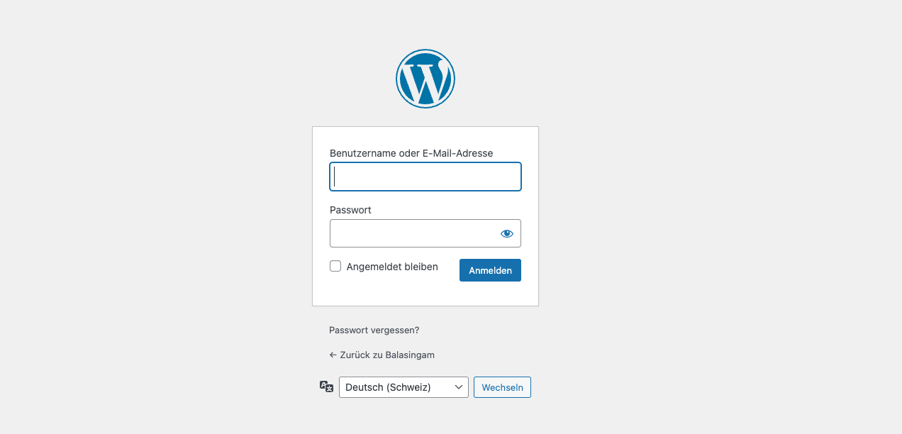 WordPress Sprache